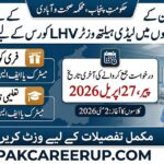 Lady Health Visitor LHV Course 2026 Admissions in Punjab, Free Training for Matric and FSc Students at PakCareerUp