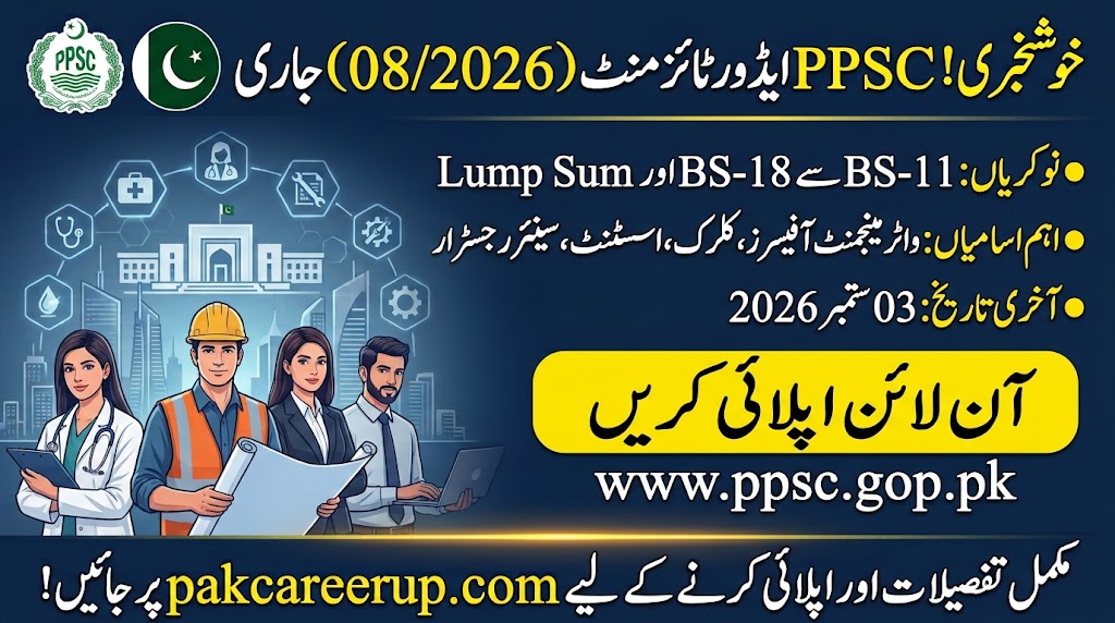PPSC Advertisement No 08 2026 Jobs Banner PakCareerUp